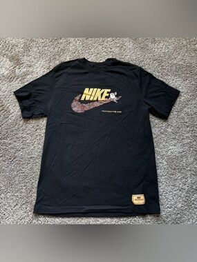 Nike Black Tee with Gold Patch Logo